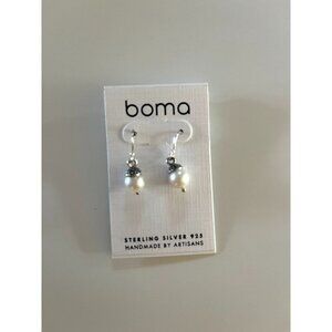 NWT 925 Sterling Silver Faux Pearl Drop Earings